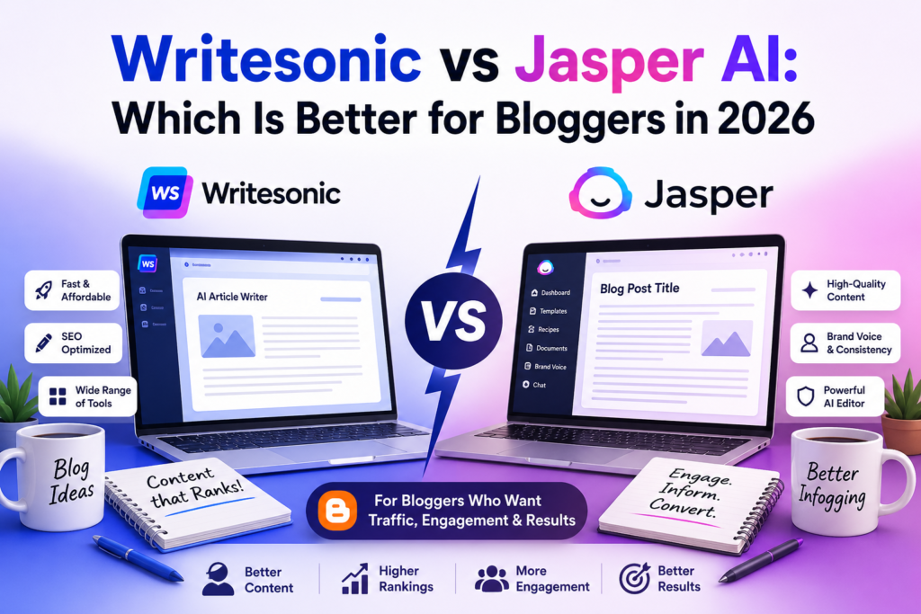 writesonic vs jasper 2026 honest comparison for us bloggers and freelancers